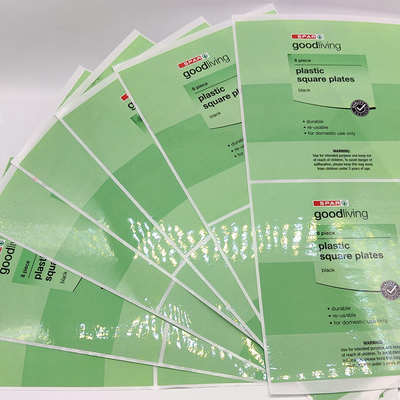 ฉลากขวดทำความสะอาดเคลือบเงา 50 X 50 มม. กระดาษสติกเกอร์แบบถอดได้สี่เหลี่ยมจัตุรัส
