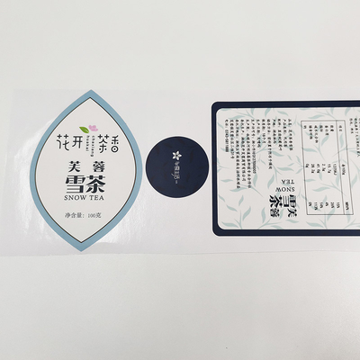 ฉลากเครื่องสำอางกันน้ำ BOPP เคลือบเงา CMYK กระดาษสติกเกอร์ไวนิลเคลือบเงา
