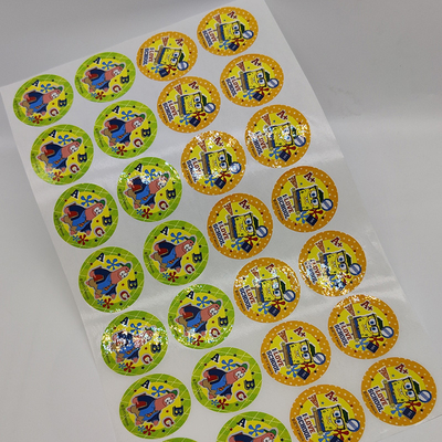 สติ๊กเกอร์ฉลากกาววงรีแผ่นม้วนกระดาษสติกเกอร์ CMYK Pp สังเคราะห์