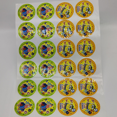 สติ๊กเกอร์ฉลากกาววงรีแผ่นม้วนกระดาษสติกเกอร์ CMYK Pp สังเคราะห์