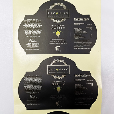 Die Cut BOPP ฉลากกาวอาหาร ฉลากปั๊มฟอยล์แบบถอดได้รูปสี่เหลี่ยมผืนผ้า