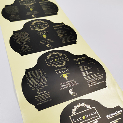 Die Cut BOPP ฉลากกาวอาหาร ฉลากปั๊มฟอยล์แบบถอดได้รูปสี่เหลี่ยมผืนผ้า