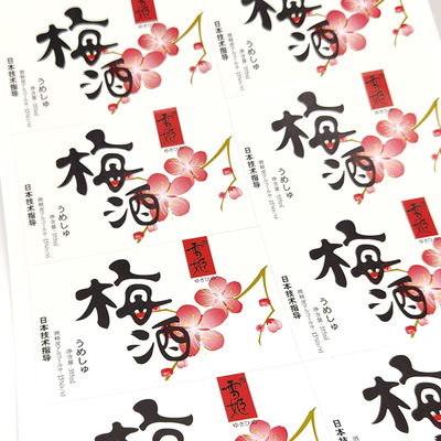 สติ๊กเกอร์ฉลากไวน์กาวนูน UV Spot Varnishin CMYK Printable