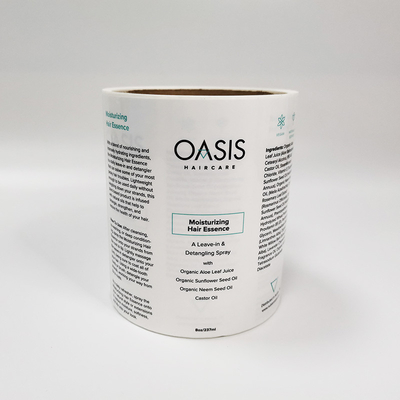Glassine Paper ฉลากขวดเครื่องสำอาง CMYK White Label ผลิตภัณฑ์เครื่องสำอาง