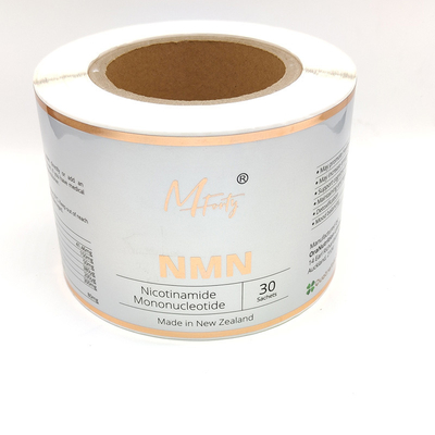 ฉลากผลิตภัณฑ์เครื่องสำอาง Glassine CMYK กระดาษสติกเกอร์เงาสำหรับพิมพ์