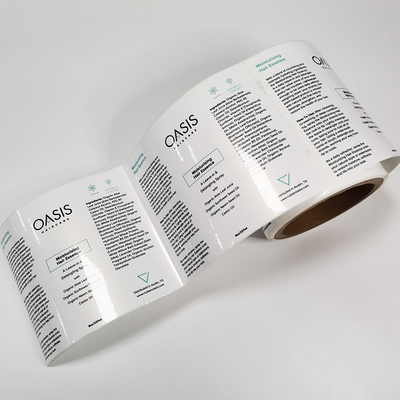 สกินแคร์สี่เหลี่ยมผืนผ้าฉลากเครื่องสำอางกันน้ำ Pearlized BOPP Glossy Vinyl Sticker