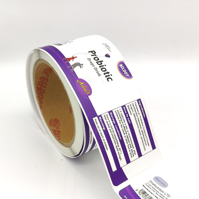BOPP PET Label ผลิตภัณฑ์ยา Pharma Jar Labels กาวถอดได้