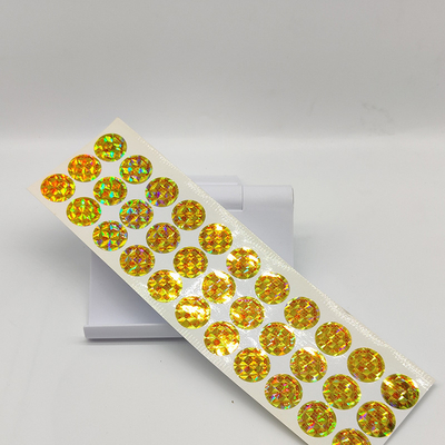 ฉลากป้องกันการปลอมแปลงโฮโลแกรมขนาดเล็ก Matte CMYK Security Seal Stickers