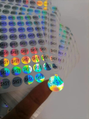 Easy Peel Holographic Seal Stickers Uv Resist Printing ไวนิลกันน้ำที่ทนทาน